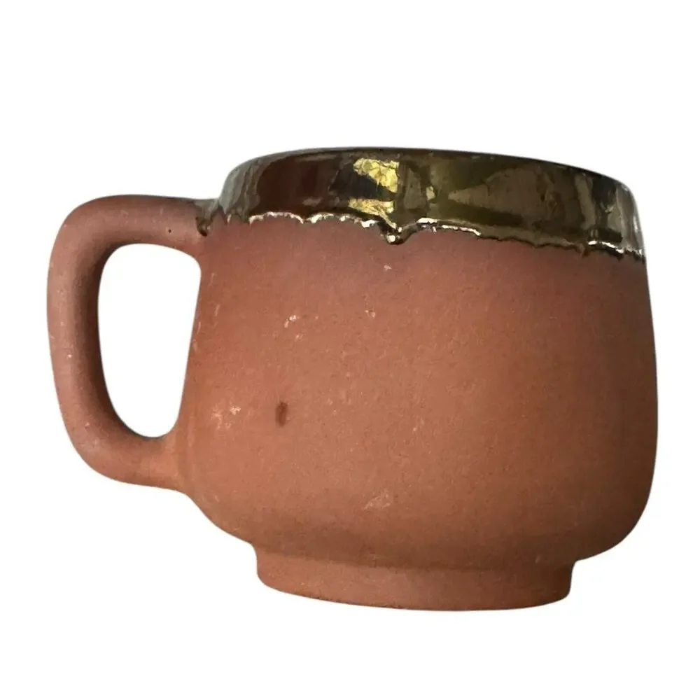 VTG‎ Hand Painted Mexican Pottery Clay Coffee Mug Cactus Skull Southwest Design